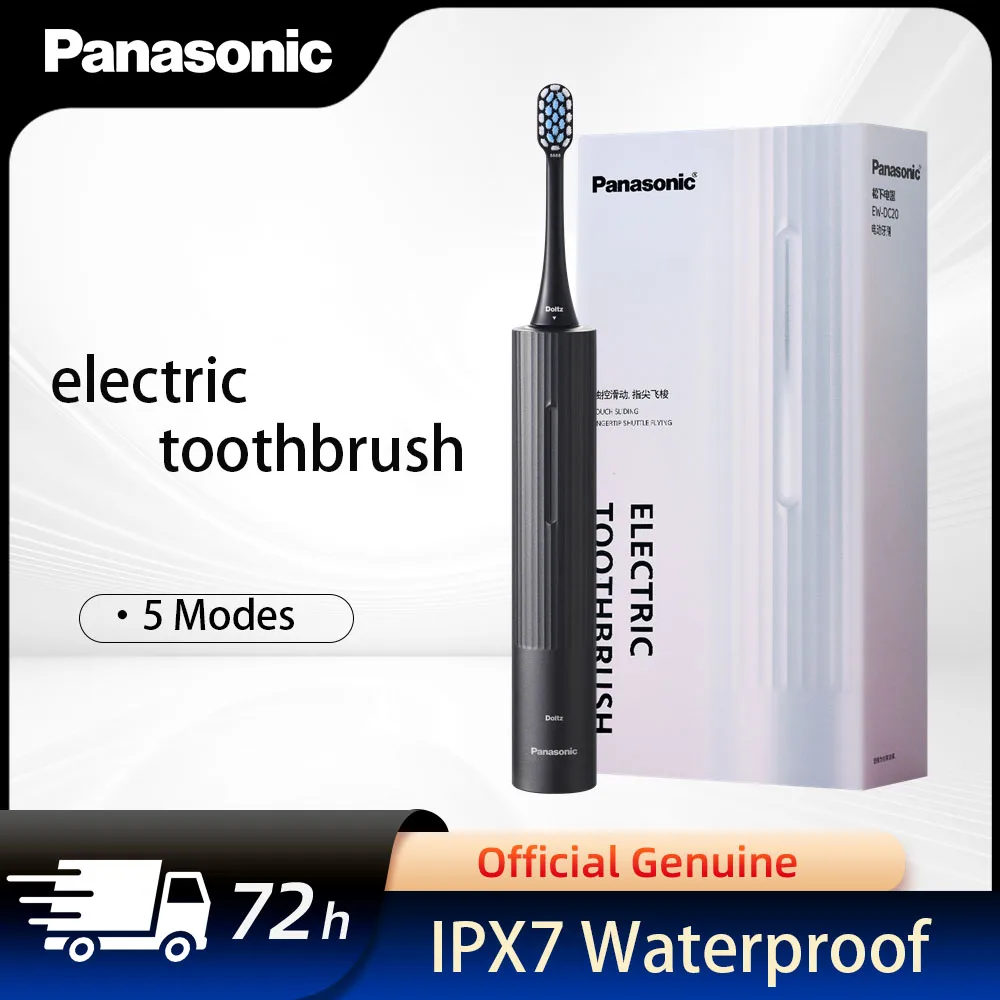 

Panasonic Electric Toothbrush Unisex 5 Modes Rechargeable IPX7 Waterproof Body Dupont Bristles Home Electric Toothbrush