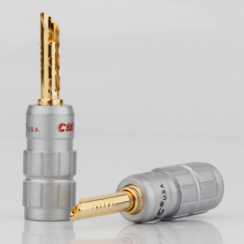 

4/8Pcs BA1423 Gold Plated Copper Banana Z-Plug Speaker Connectors for Speaker Cable 5MM Hole Diameter Wire