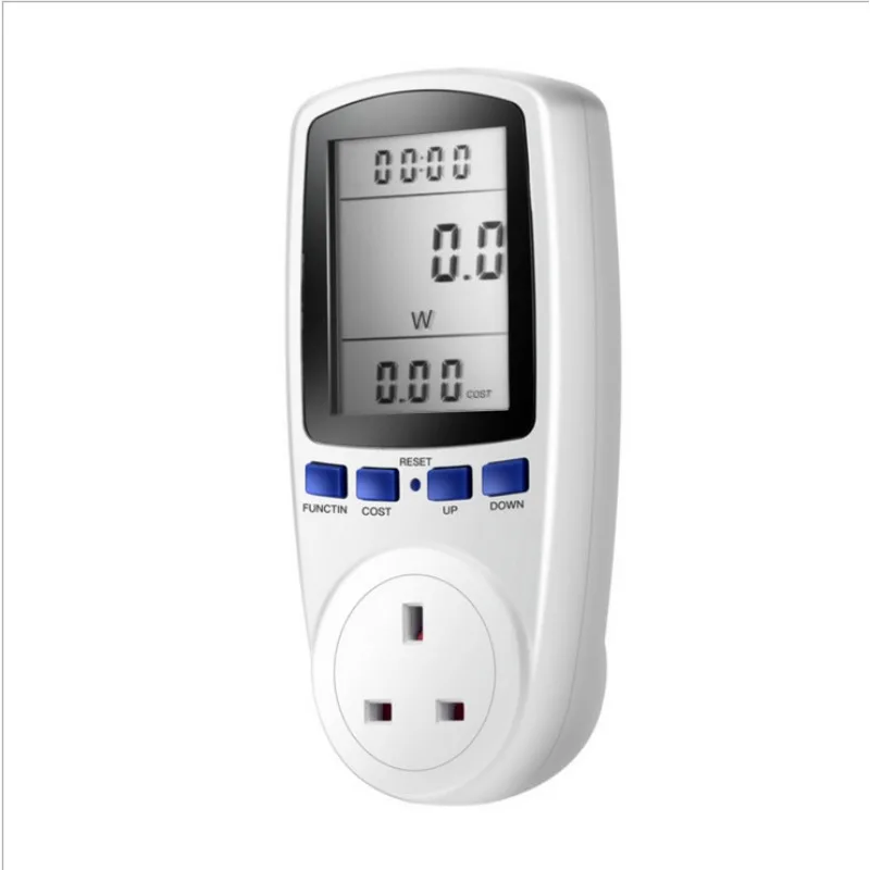 British Specification Energy Measuring Plug, Smart Power Consumption Calculating Socket With Real-time Electric Data Detection