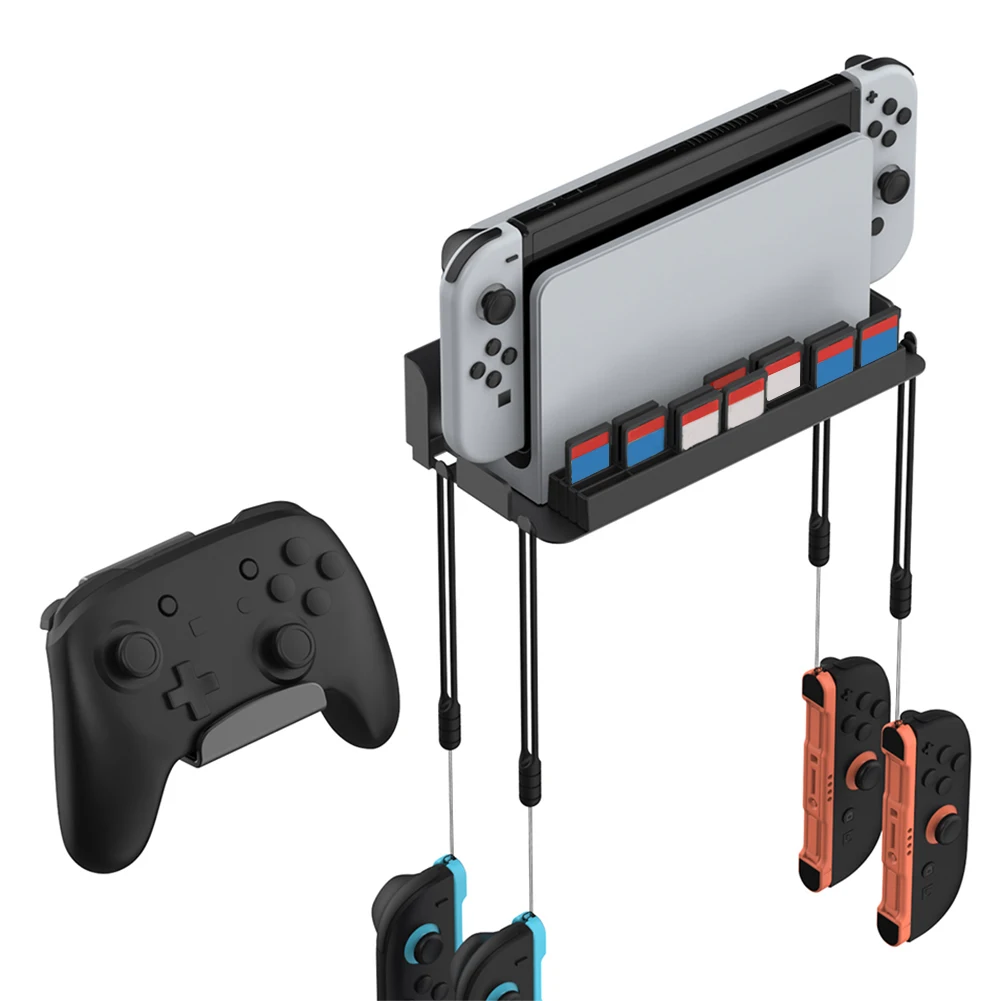 

Metal Wall Bracket with Game Card Slots and 4 Joy-Con Hanger Storage Organizer with 2 Controller Holder for Nintendo Switch2
