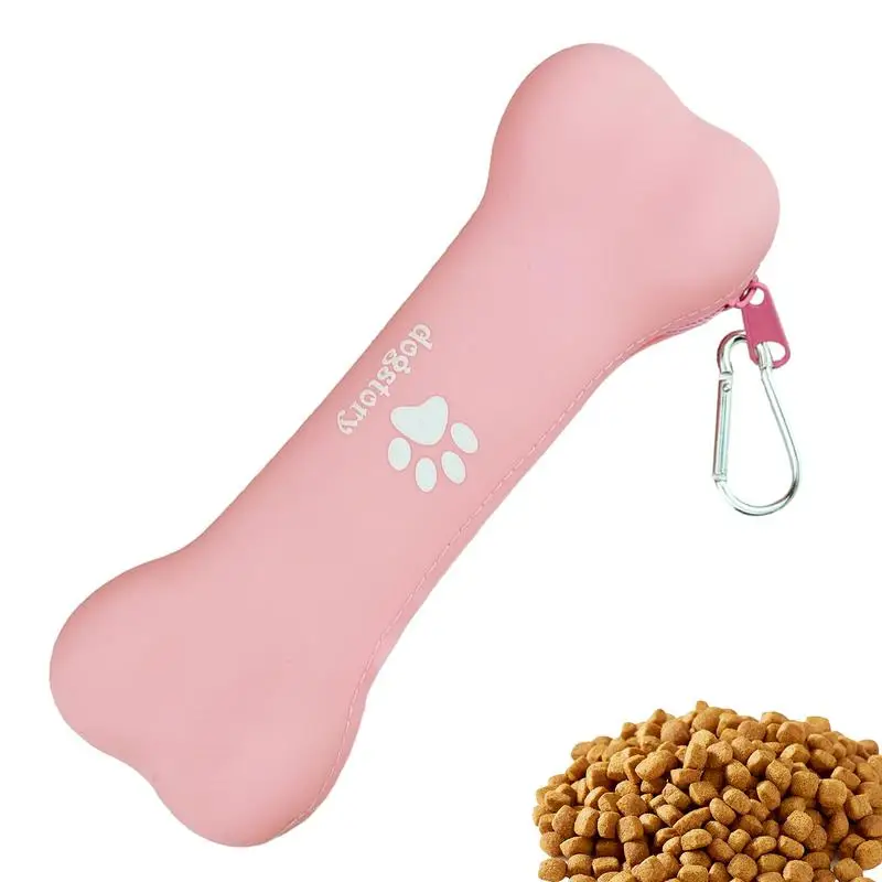 New Portable Dog Treat Pouch Training Dog Treat Bag With Carabiner Dog Treat Box For Camping Zippered Snack Bag For Dog Training