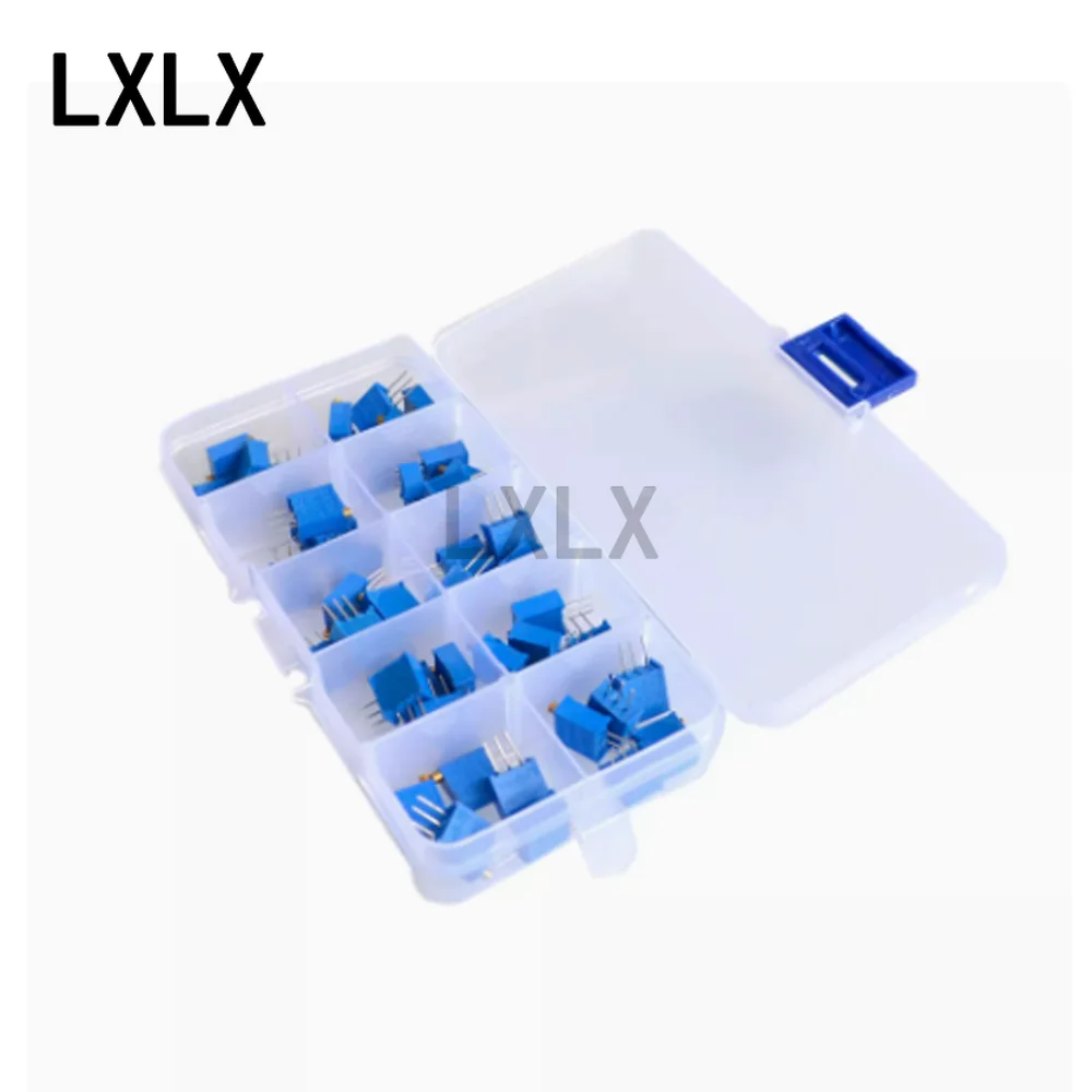 LXLX1 10 kinds of components pack 3296W potentiometer adjustable resistor pack 100Ohm-100K 10 kinds of each 5 total 50pcs