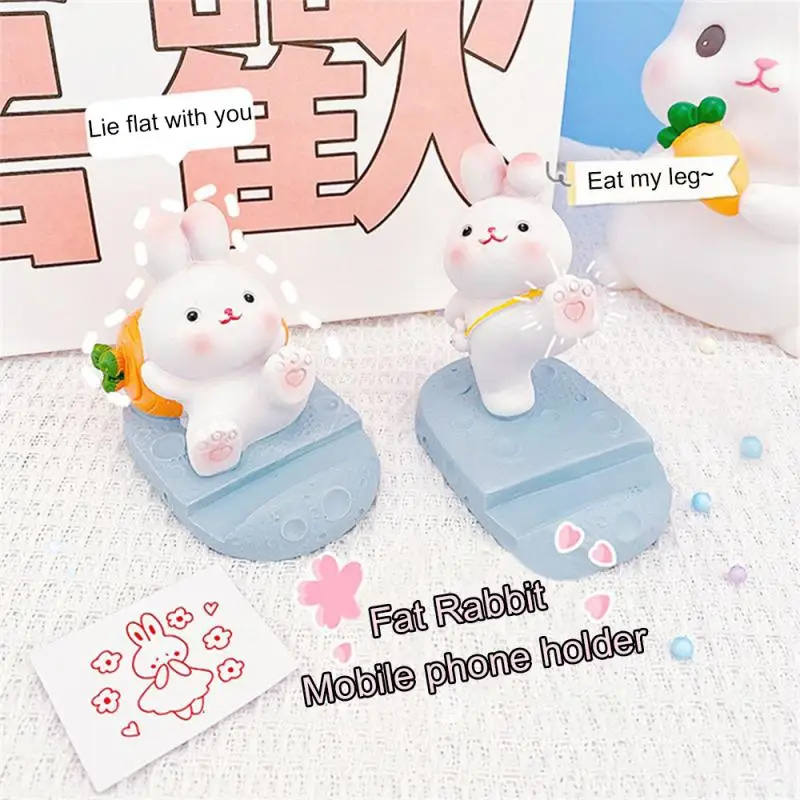 Cute 3D Cartoon Bracket Dancing Rabbit Phone Holder Ring Accessories Shake Bunny Phone Stand Bracket For 14 13 12