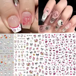 New Hello Kitty Nail stickers 3D Sanrio Cartoon Nail Art Decoration Kawaii Nails Accesories Mickey Minnie And Stitch Nail Decals