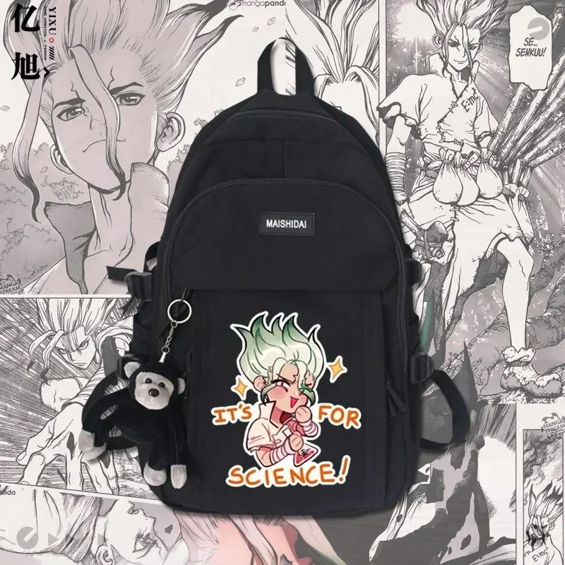 30×44×13cm Black White Red Green, Dr. Stone, Anime, Student Kids Teens School Bags, Backpacks, Girls Boys