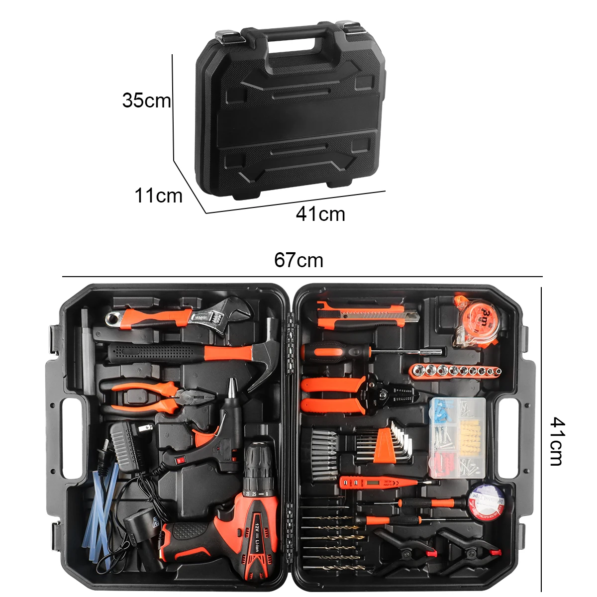 59pcs Professional Tool Set Complete ToolKit Repairs Metal Wood Car Combination Tool Box Home Power Drill Complete toolbox