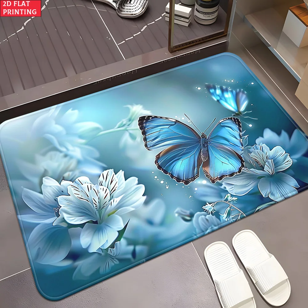 Coastal Nautical Floor Mat Glistening Ocean Seawater Starfish Seashell Pearl Scenic Graphic Decor Rug for Home Entryway Mat