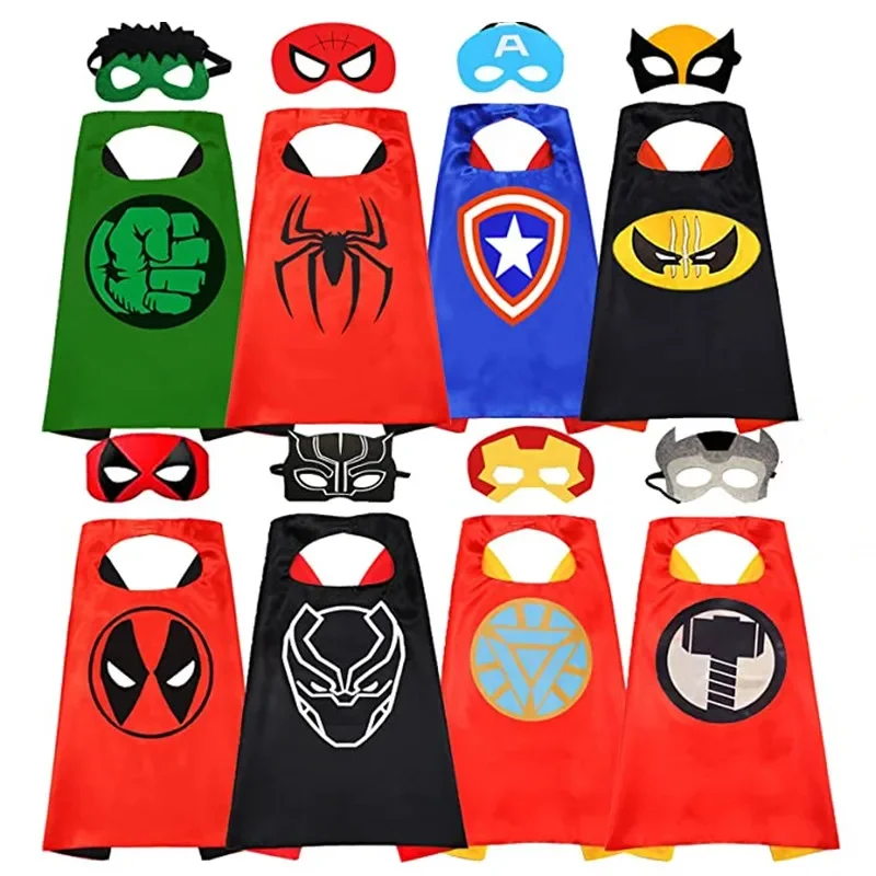 Kleur Kindermantel Superheld Spider Mantel Iron Man Afdrukken Kinderen Cape Jongens Meisjes Captain America Cape Kerstcadeau Halloween