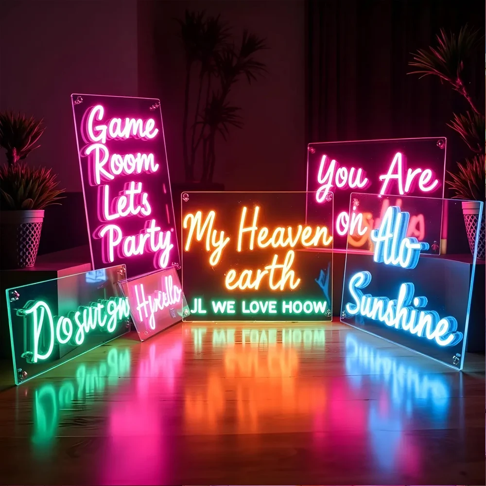 Custom Neon Sign Personalized Acrylic  LED Light Night Lamp for Family Birthday Sign Bar Decor Wall LED Wedding Decoration Gifts