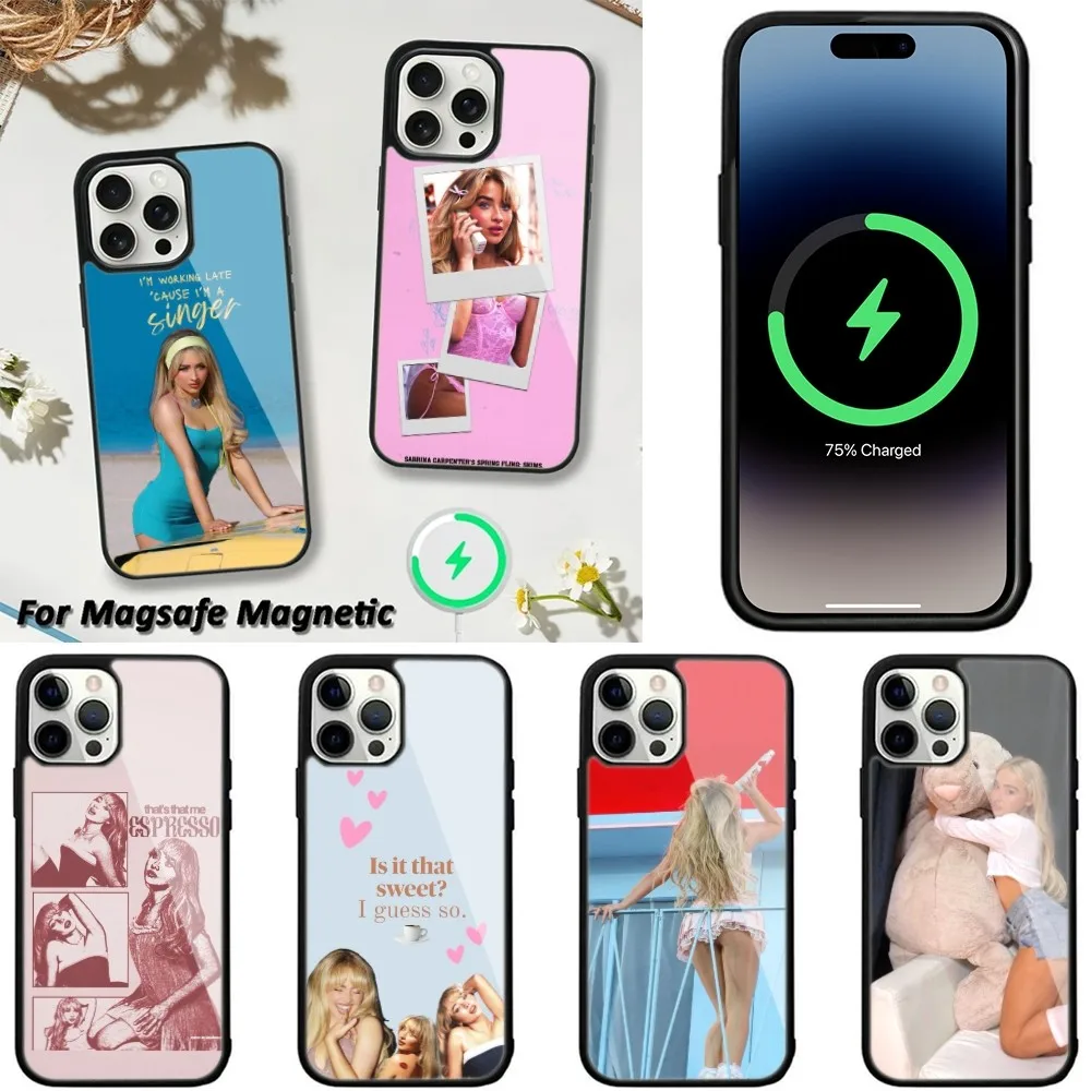 Singer S-Sabrina C-Carpenter  Phone Case For iPhone 15,14,13,12,11 Pro Max Plus Cases Wireless Charging