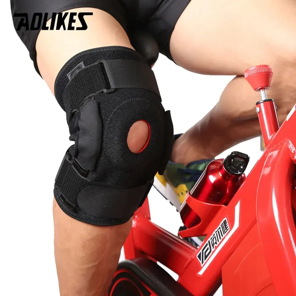 AOLIKES 1PCS Adjustable Hinged Knee Brace Knee Support Wrap for Meniscus Tear Patellar Tendon Support,Pain Relief Strains