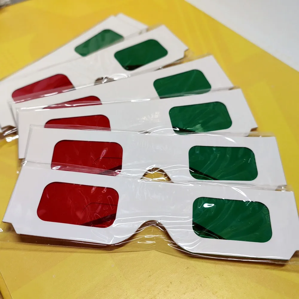 50 teile/los Wiederverwendbare Weiß Papier 3d Gläser Papier Rahmen Rot/Rot Rot/blau Objektiv 3d Decoder Gläser für Förderung – Detail 1