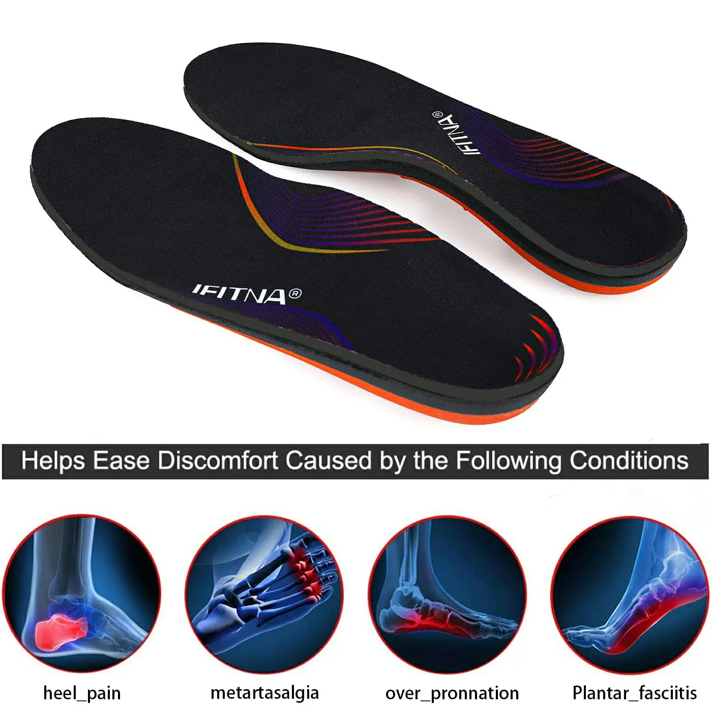 Orthopedic Insoles Man Woman  Arch Support Insoles Flat Feet  Heel Spur Shoe Pad Foot Arch  Plantar Fasciitis Relief Inserts