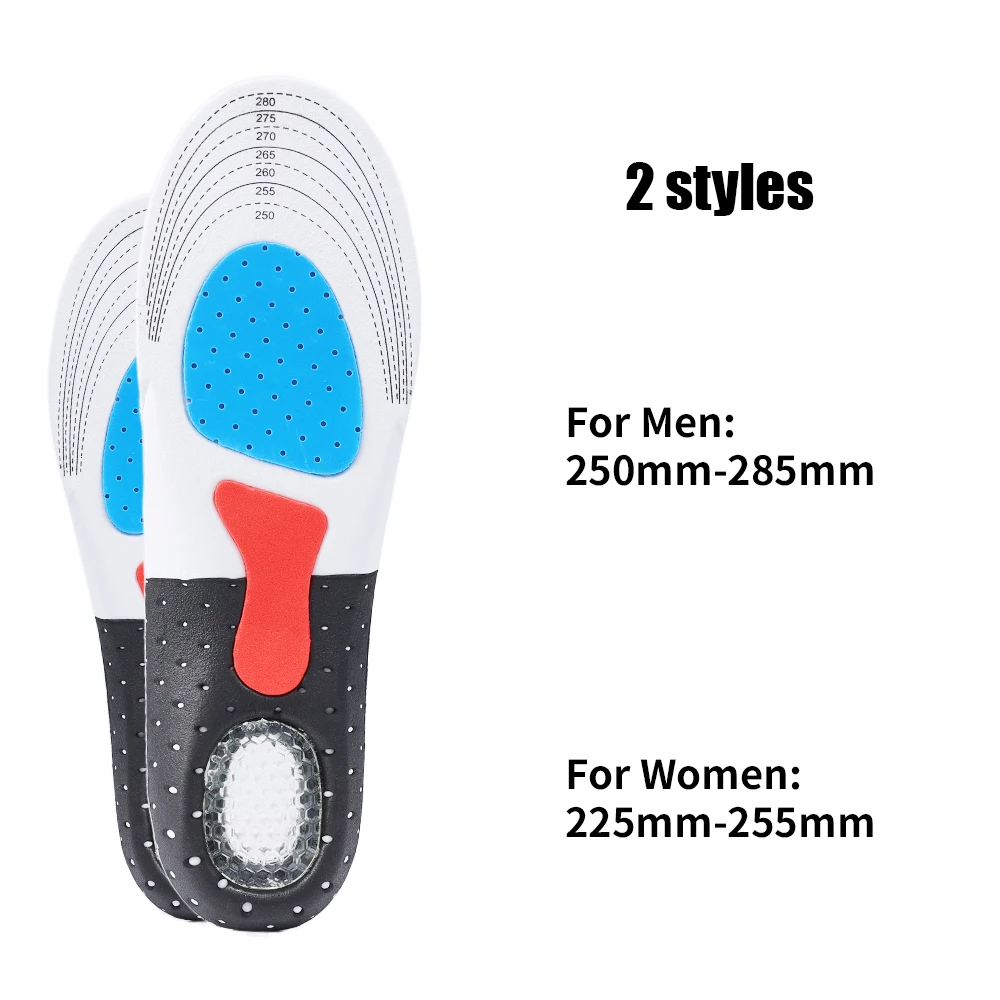 Cuttable Silicone Insoles for Shoe Men Women Orthotic Arch Support Sport Shoe Pad Soft Running Insert Cushion Memory Foam Insole