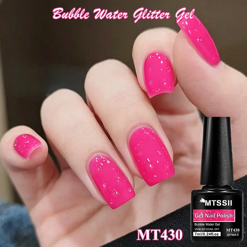 Vernis à ongles gel effet bulles 7ml, effet pailleté, semi-permanent, à retirer par trempage, gel UV LED, décorations pour ongles, fournitures pour ongles