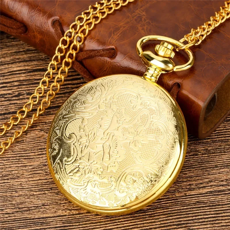 Vintage Style Bronze/gold Hollow Out Dragonfly Design Unisex Quartz Pocket Watch Roman Number Necklace Pendant Chain Gift Clock