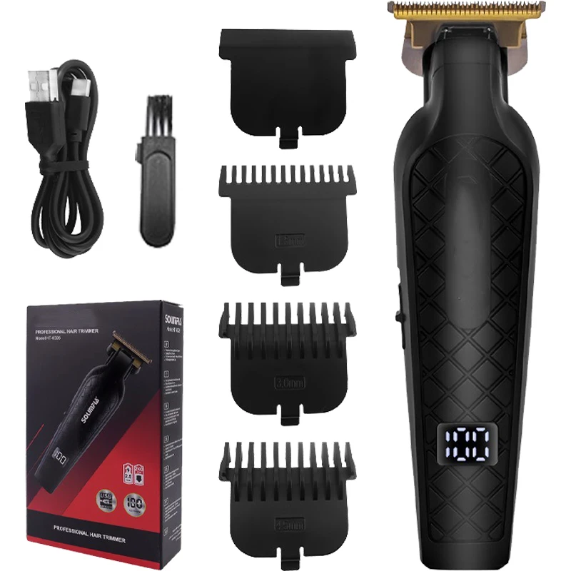 Professional electric hair clipper, electric hair clipper, USB quick charging oil head carving and cutting, LCD display screen