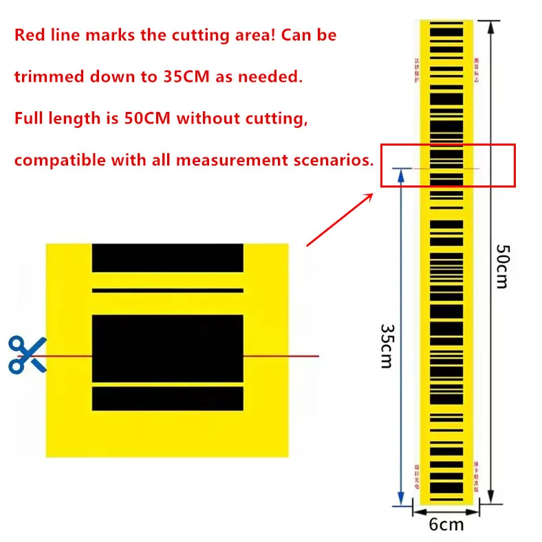 Settlement Observation Sticker, Barcode Ruler Marker Compatible with Top con, Trim ble, Lei ca,  SOUTH Digital Levels