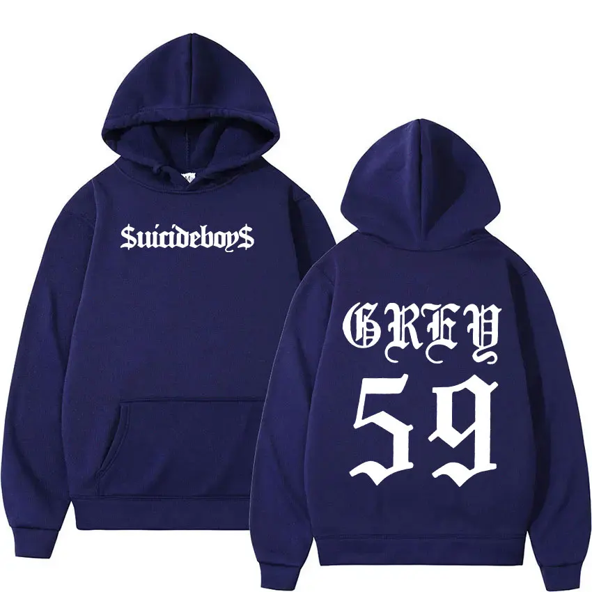 Rapper masculino e feminino Suicideboys com capuz estampado da marca G59, moletom retrô manga longa, pulôver casual, moletom extragrande, moda