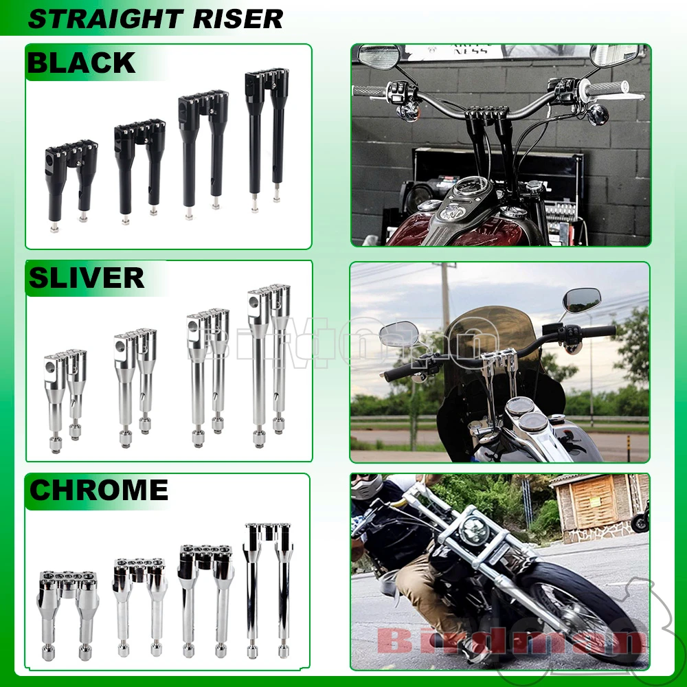 Motorcycle Handlebars Risers 28MM Straight Pullback Riser For Harley Low Rider Sport Glide Breakout 114 Slim Heritage Classic