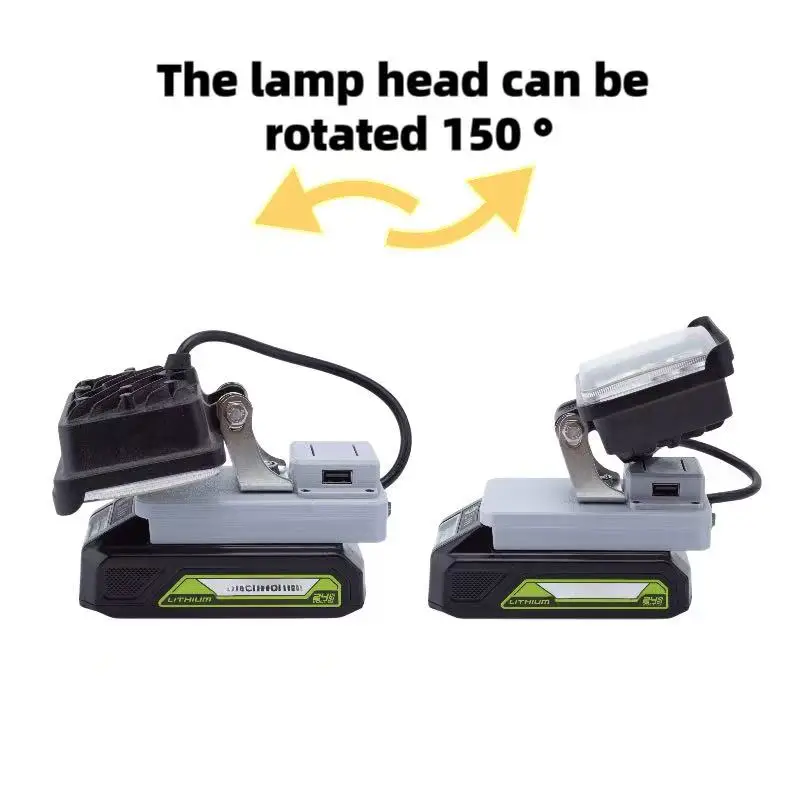 Lampe de travail LED sans fil pour Greenworks, lanterne USB pour atelier mécanique, batterie 24 V, 24 V, sans batterie