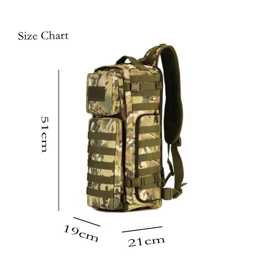 Tactical MOLLE Assault Go Bag, Shoulder Sling, Military Gym, Hiking Camper Backpack