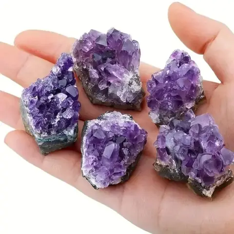 Natürliche rohe Amethyst-Cluster, lila Quarz, Uruguay-Kristall-Cluster, unregelmäßige Mineralprobe, Stein, Handwerk, Heimdekoration, 10–30 g