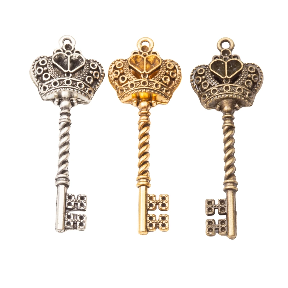 9pieces (key) vintage zinc alloy charm metal pendant DIY jewelry discovery making accessories 1952