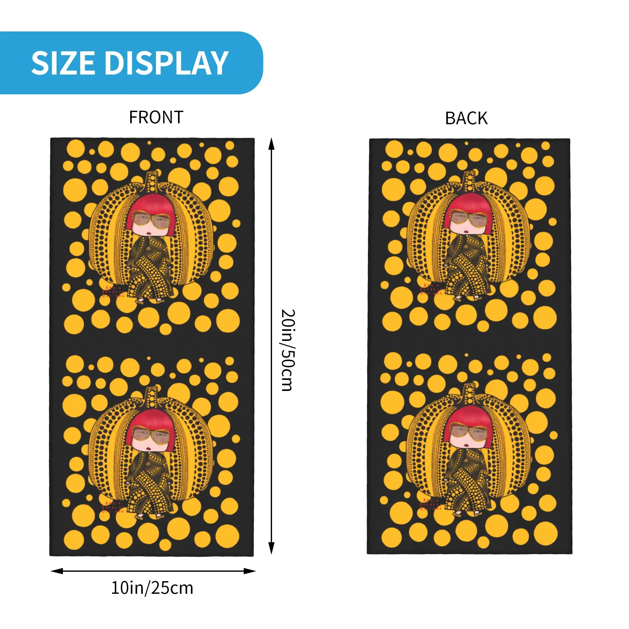 Yayoi Kusama Inspired And Her little Pumpkin Bandana Winter Neck Warmer Men Windproof Wrap Face Scarf for Ski  Gaiter Headband