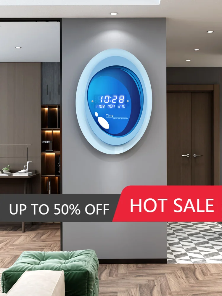 Perpetual calendar 2022 new electronic clock hanging wall living room wall clock simple modern home fashion creative clock