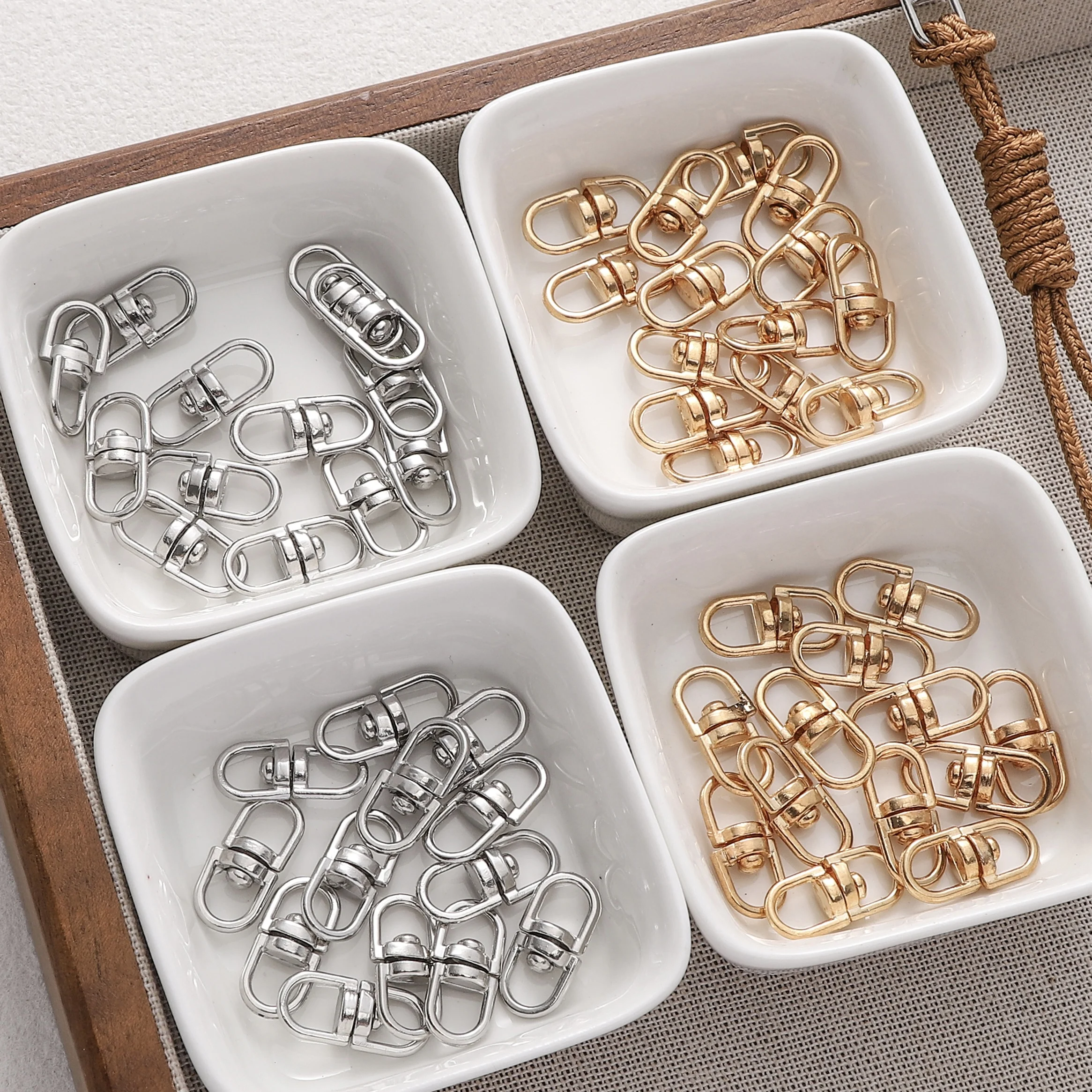 10/20 قطعة 8x19 مللي متر KC الذهب/الروديوم اللون سبائك 360 درجة تدوير المشابك للمجوهرات DIY بها بنفسك صنع حقيبة سلسلة مفاتيح قلادة النتائج #3