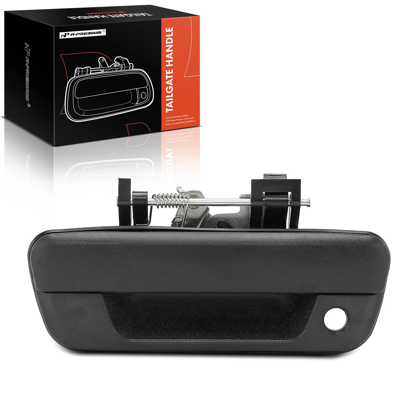 A-Premium Textured Black Tailgate Latch Handle with Bezel for Chevrolet Colorado 2004-2012 GMC Canyon 2004-2012 Isuzu i-280 2006