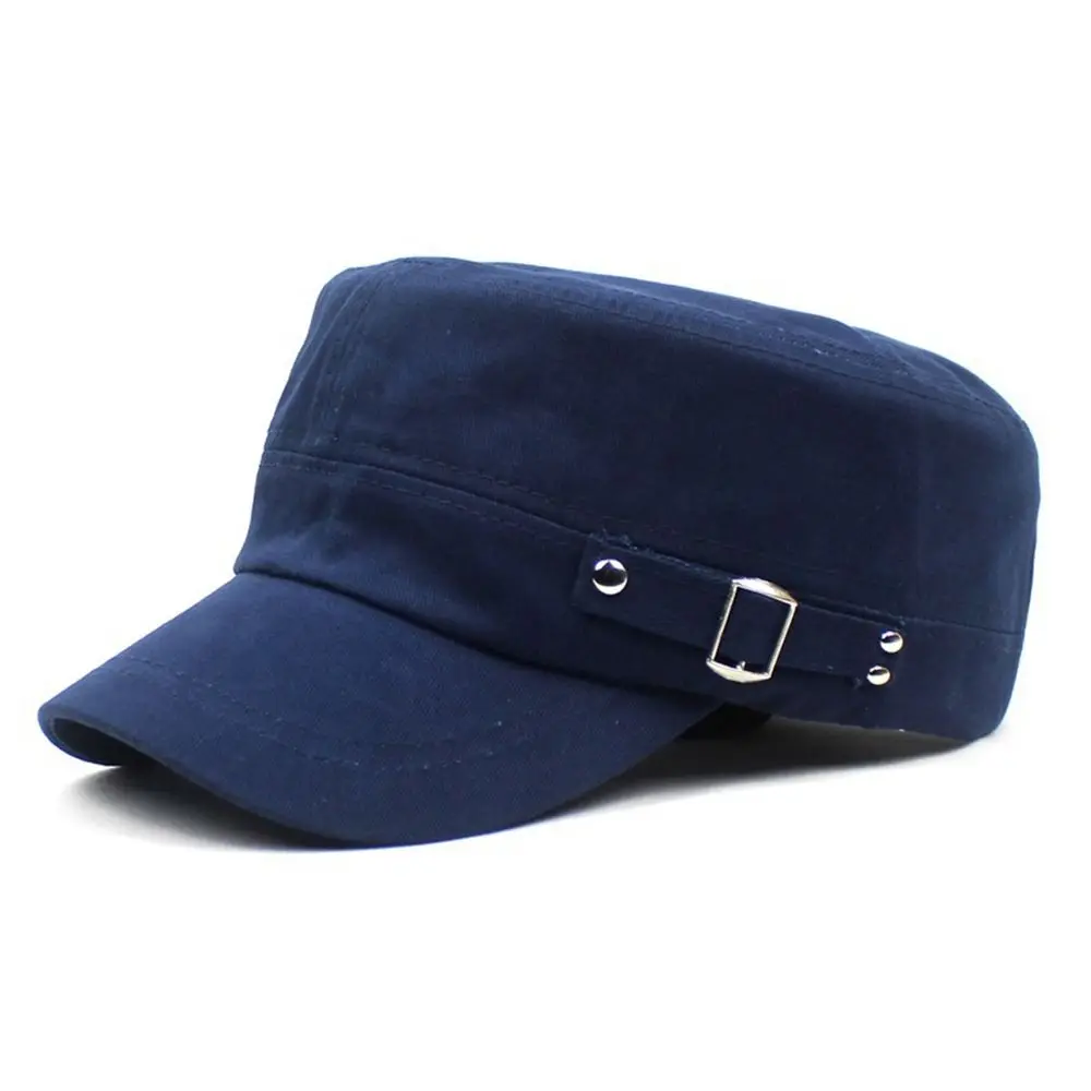 

Warm Fishing Cap Cotton Peaked Cap Grandpa hat Pure Color Women Cap Flat Top Cap Sunscreen Sports Hat Men Cap