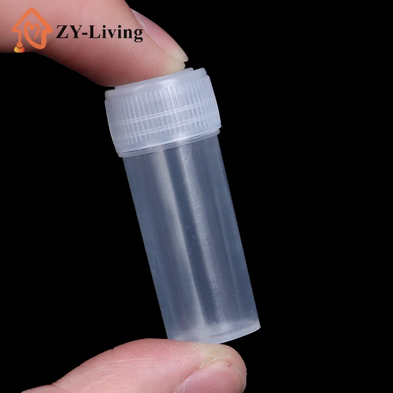 20pcs Translucent 5ml Plastic Sample Bottle Test Tube Mini Bottles Leak Proof Cap Vials Pill Capsule Small Storage Containers