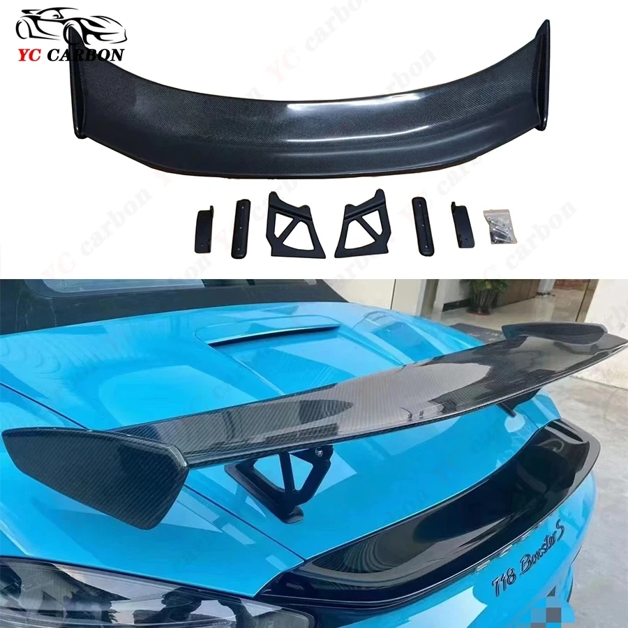 

For Porsche 718 987 981 Carbon fiber Spoiler Rear Tail fins Duckbill Car Wing Retrofit the rear wing Car Accessories