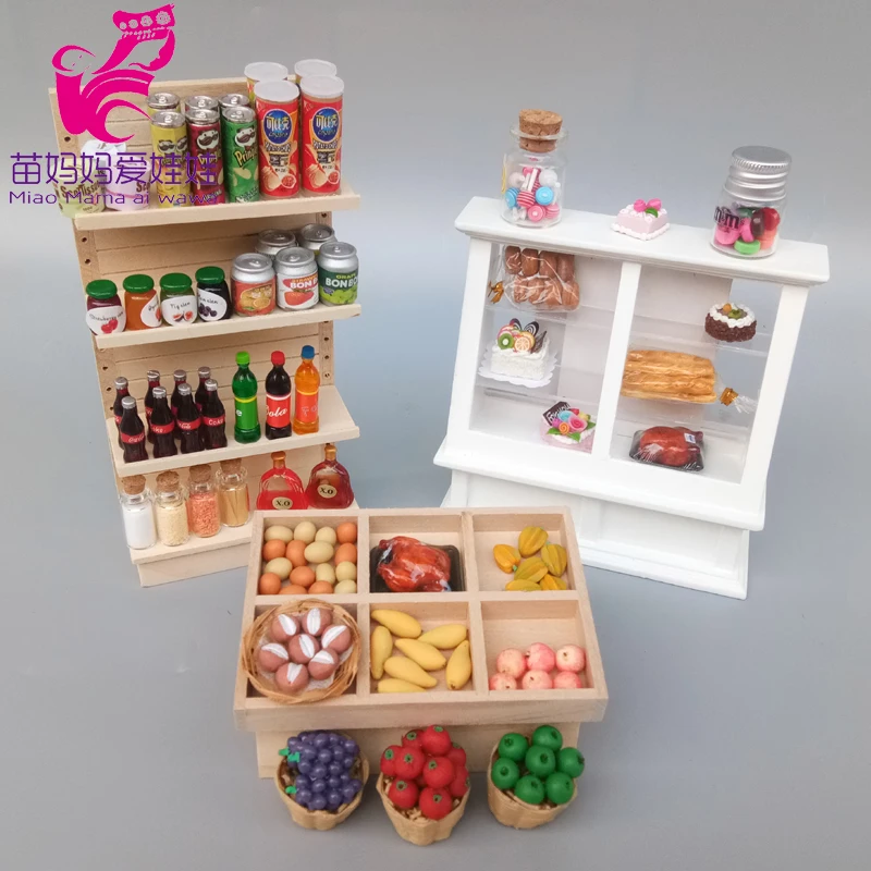 1:12 Doll house mini meble diy akcesoria owoce warzywa ciasta półka supermarket centrum handlowe produkty półka ekspozycyjna