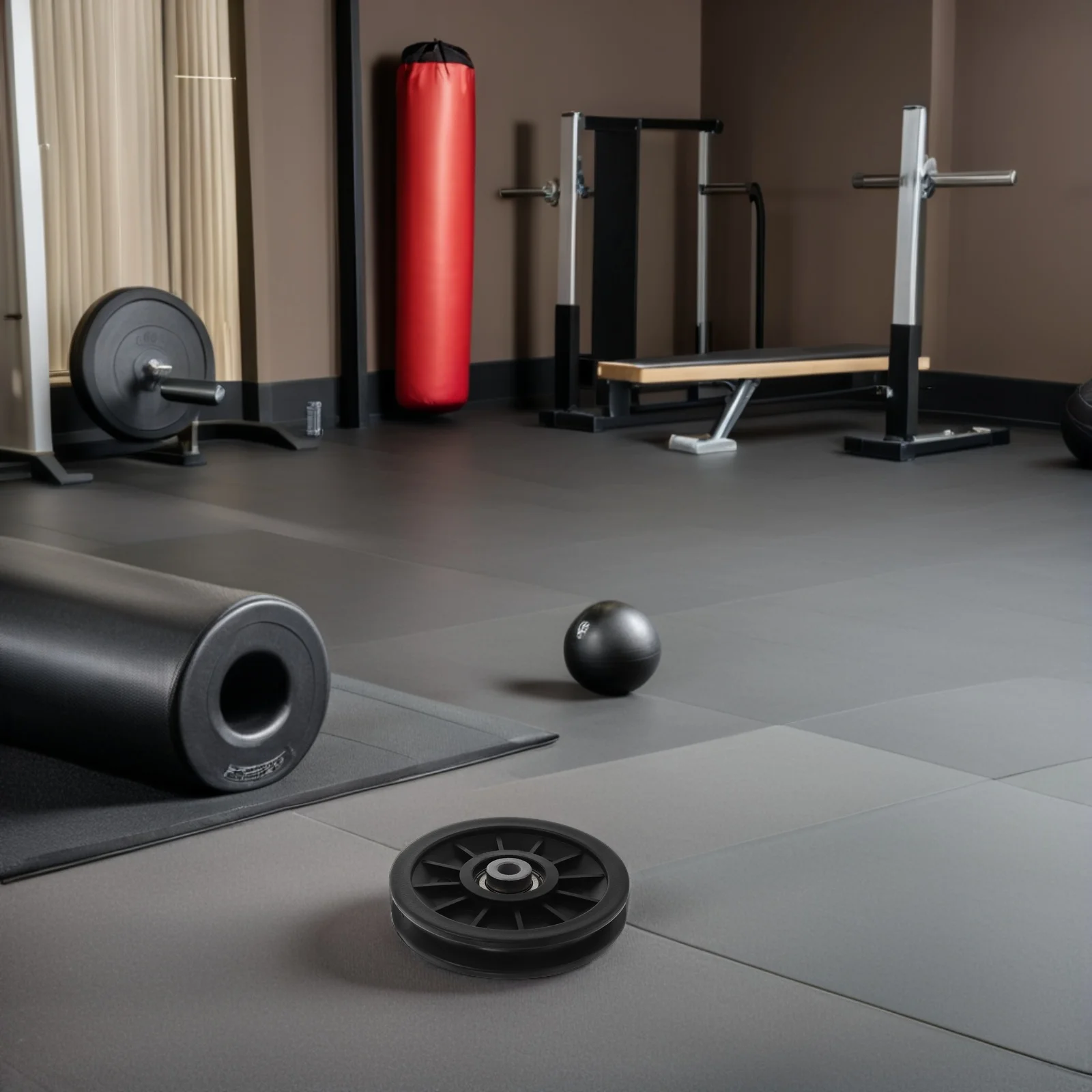 

2Pcs Black Plastic Bearing Pulley Wheel for Gym Equipment 110mm Large Diameter Smooth Cable Pulley System Replacement