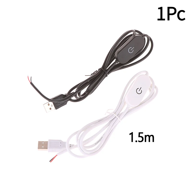 1Pc 2A 5V USB Touch Dimming Switch Cable 1.5M USB 2.0A To 2 Wire Output 5-100% Dimmer Controller.