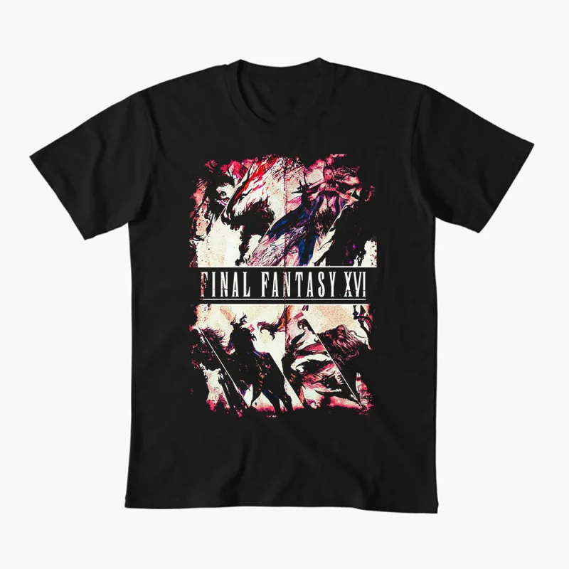 

Final Fantasy XVI Game Art Gift T shirt for RPG gamer 100% cotton Short Sleeve Graphic Clothes All size tops S-6XL