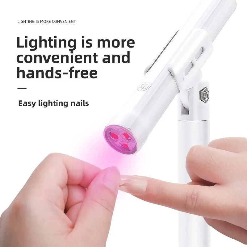 New Emitting Diode Red Light Storage Nail Art Handheld Portable Baking Nail Light Rotating Bracket Nail Art