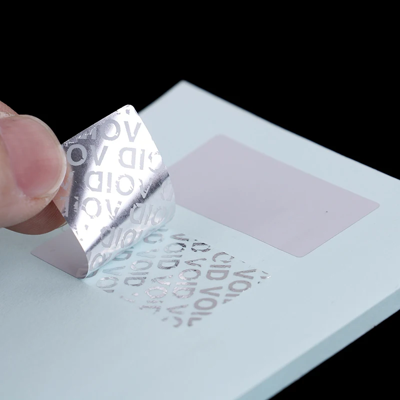 100pcs Blank Security Seal Tamper Proof Warranty Void Label Stickers Matte Silver