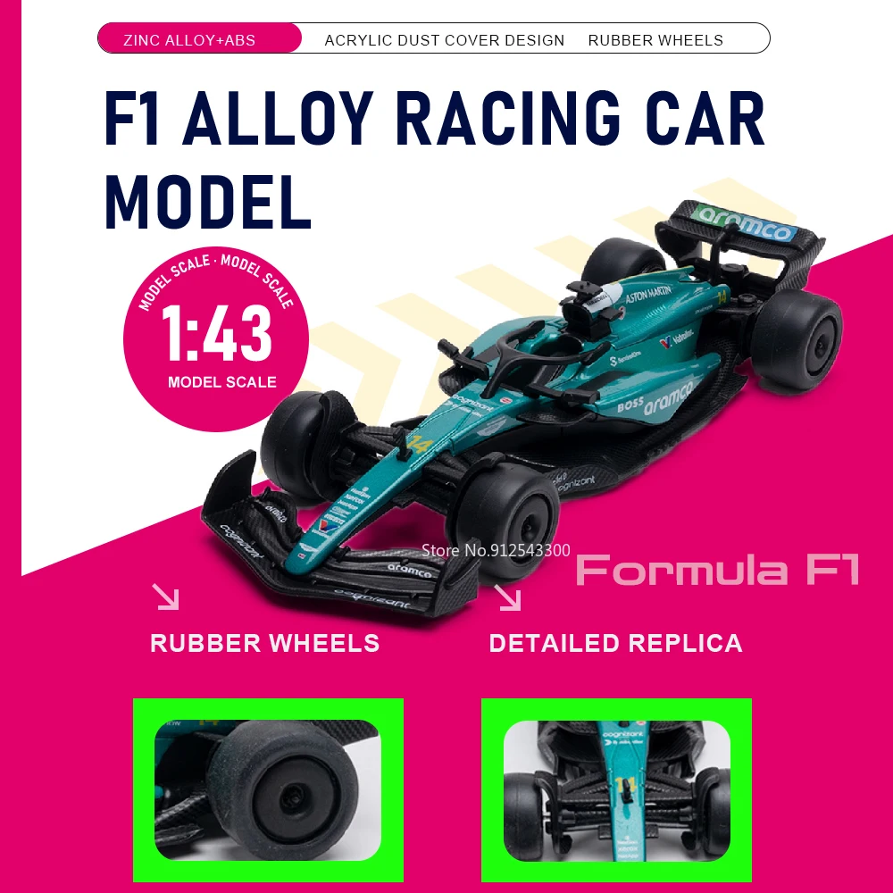 

1:43 Scale F1 Verstappen Racing Car Model Toy Alloy Body Rubber Tires Vehicles Models Toys Exquisite Ornaments for Boyfriend