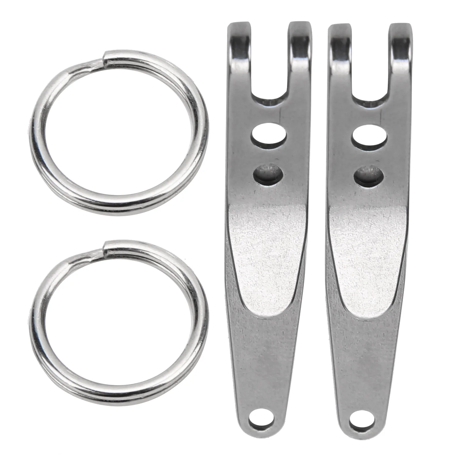 6Pcs Outdoor BeltClip Stainless Steel Suspension PocketClip Key Holder With Keychain Mini SuspensionClip Keychain PocketClip