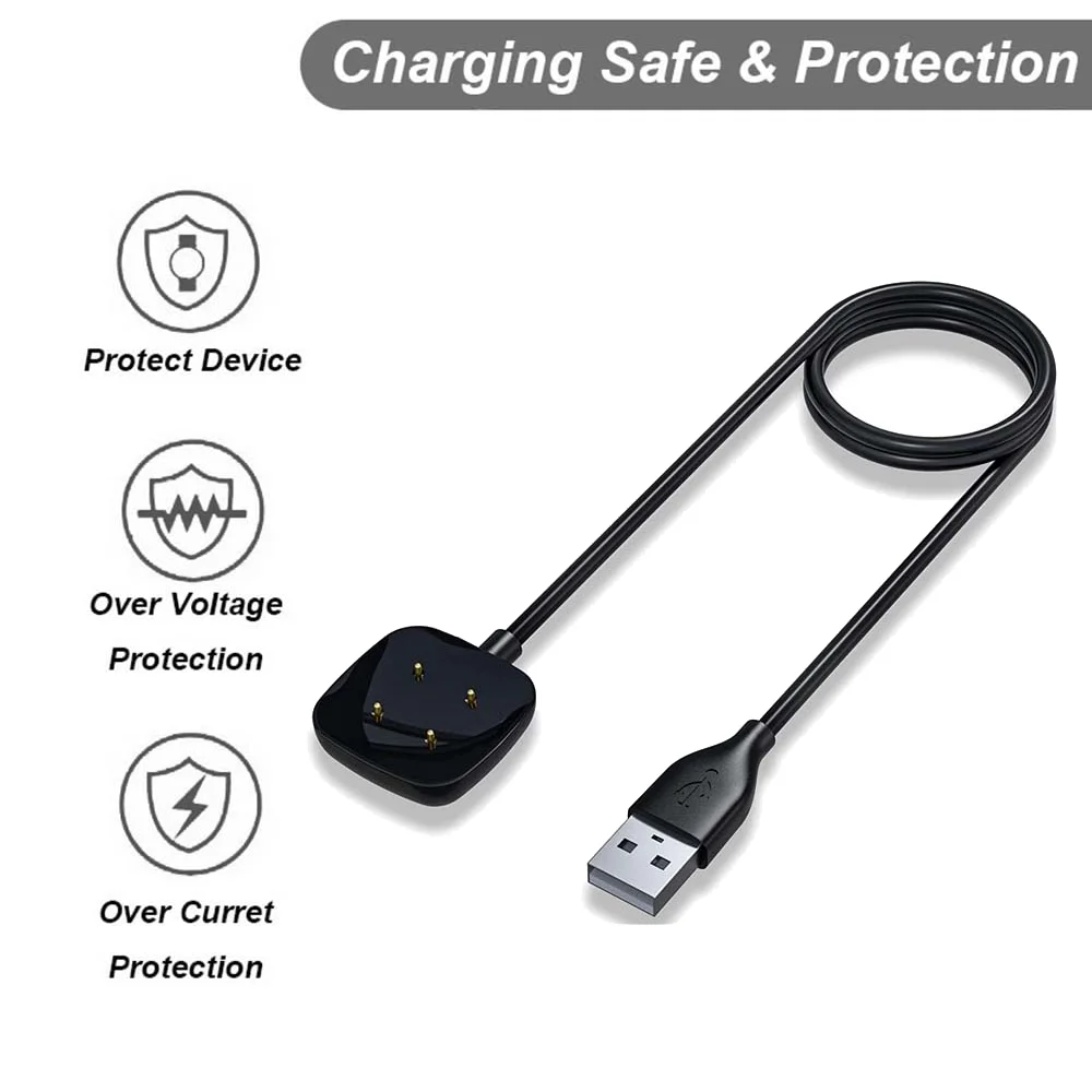 Charger Compatible with Fitbit Sense/Sense 2, Versa 3/4 Replacement Charger, Smartwatches Magnetic Fast-charging Cable