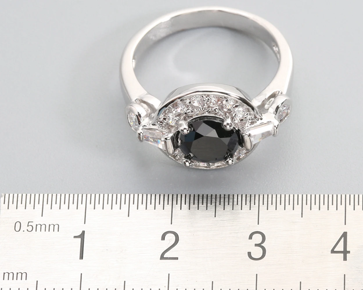 7*7mm Black Onyx 925 Sterling Silver GemStone Ring Size 6 7 8 9 Q0664-O