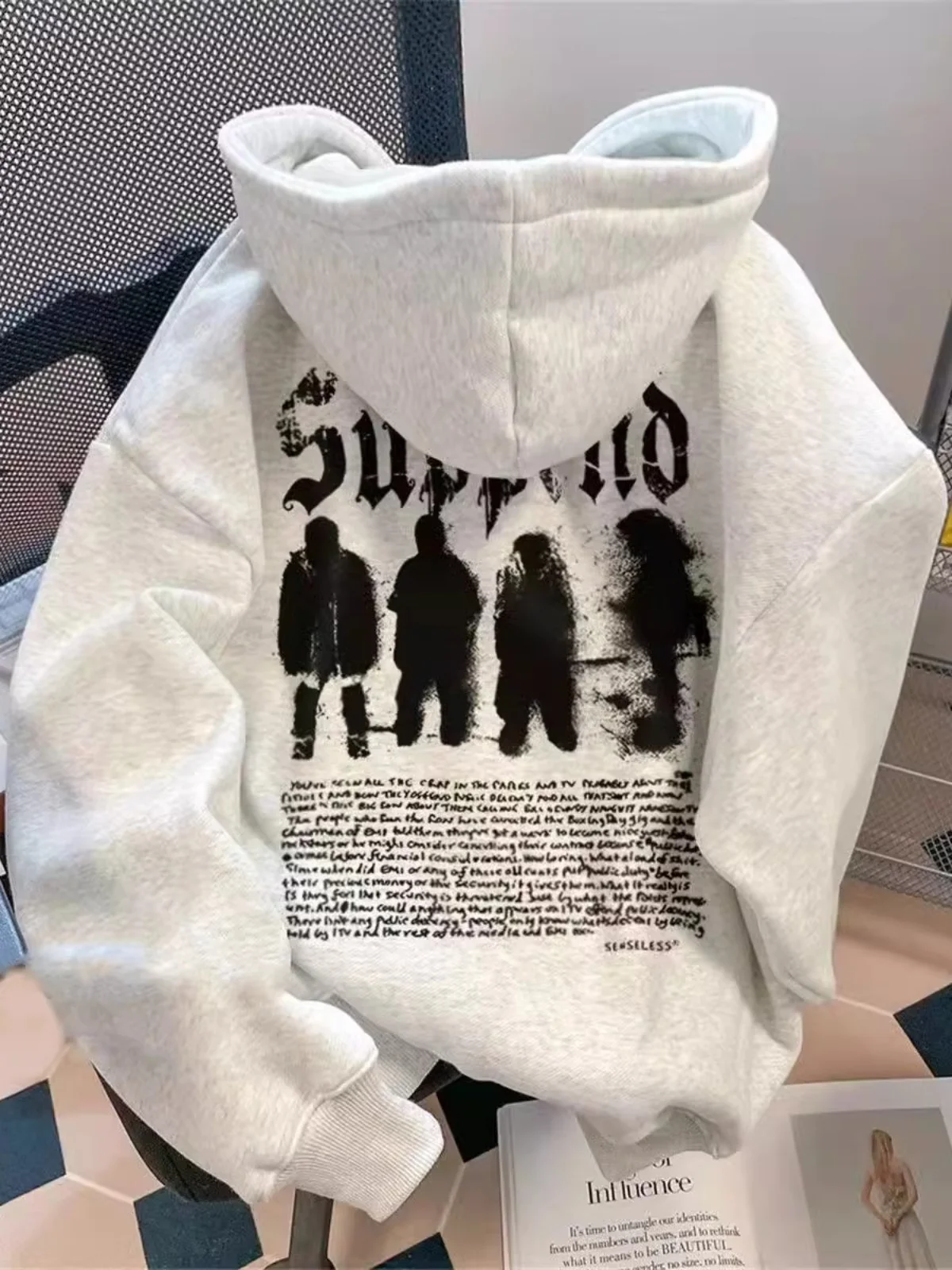 

Мужская свободная толстовка с капюшоном большого размера, тяжелый вес 300, американский слэ, осень-зима, специальная одежда больших размеров