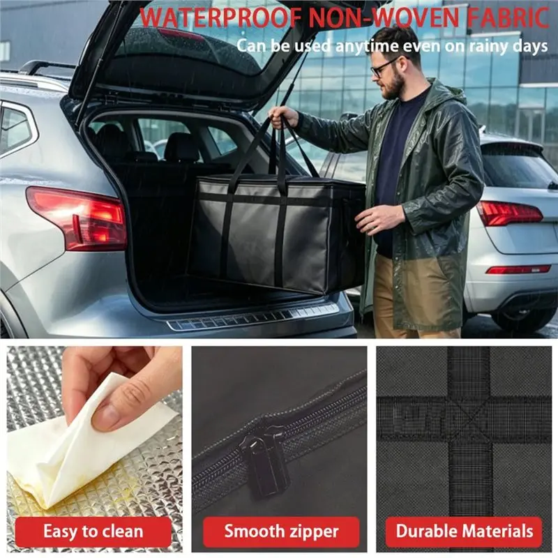 ABRT-Insulated Bags For Food Delivery Foldable Reusable Thermal Bag Catering, Shopping, Car