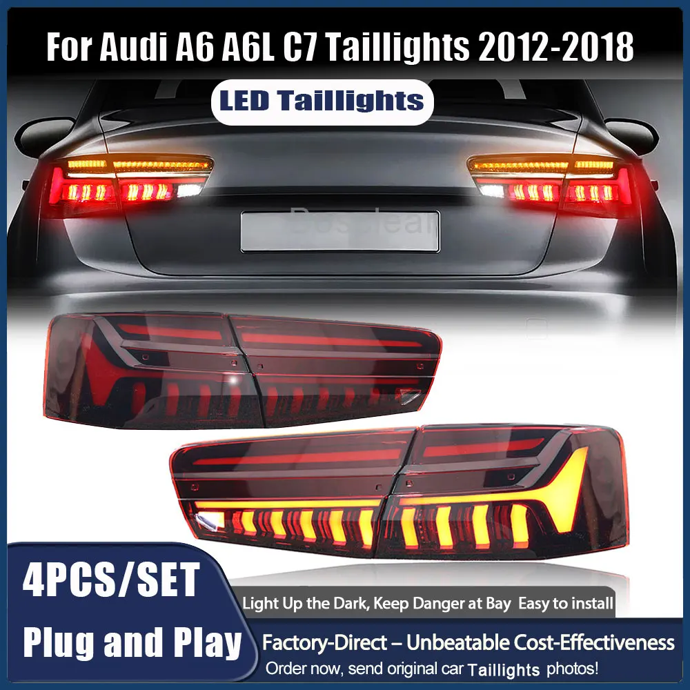 

Car Lights for Audi A6 C7 Led Tail Lamps 2012-2018 S6 Dynamic Signal Tail Lights Rear Stop Brake Reverse Automotive Accessories