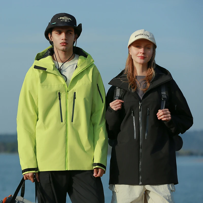 

2025 New Climbing Suit Windproof Waterproof Outdoor Jaet Couple Spring Summer New Tee-layer Hiking Clothes HE Brand