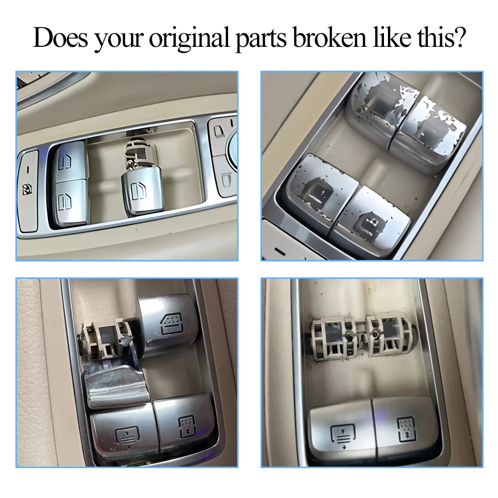 Car Front Rear Window Switch Repair Button Caps Key Cover Trim For Mercedes Benz E S Class W213 W222 E300 E350 S320 S350 S450